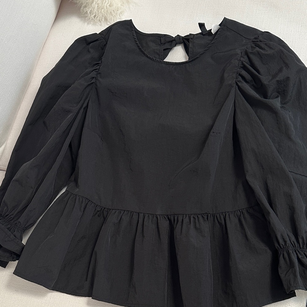 H&M Black Peplum Blouse